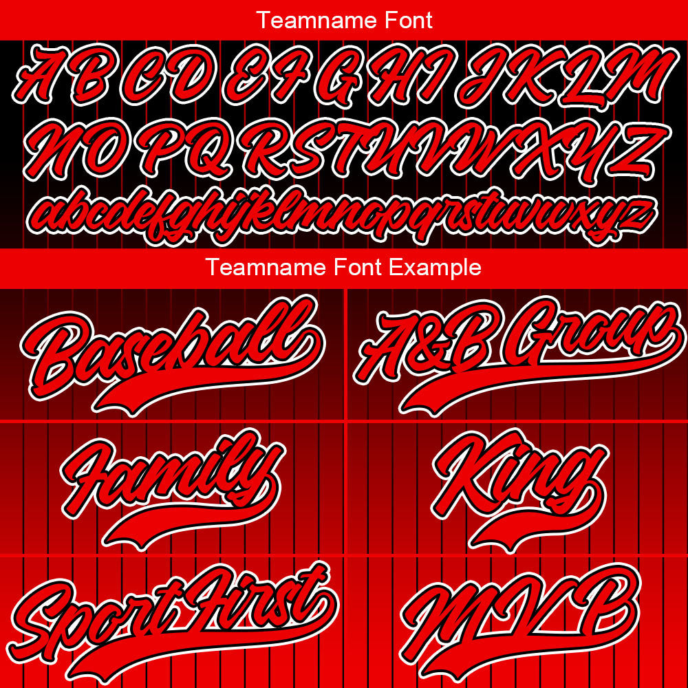 Custom Full Print Design  Baseball Jersey Black-Red