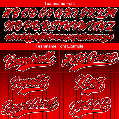 Custom Full Print Design  Baseball Jersey Black-Red