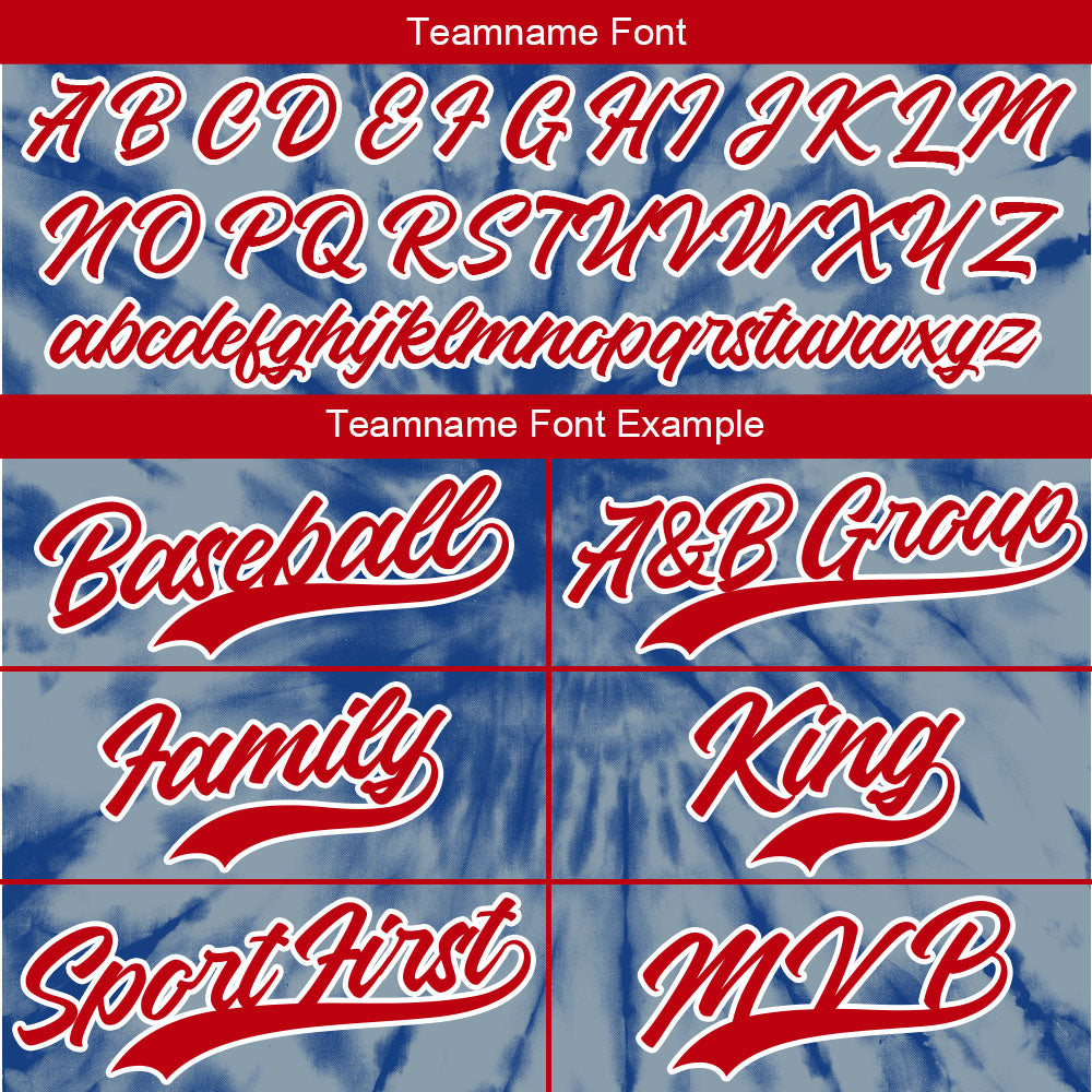 Custom Full Print Design Baseball Jersey Grey blue tie-dyed