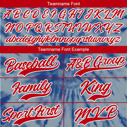 Custom Full Print Design Baseball Jersey Grey blue tie-dyed