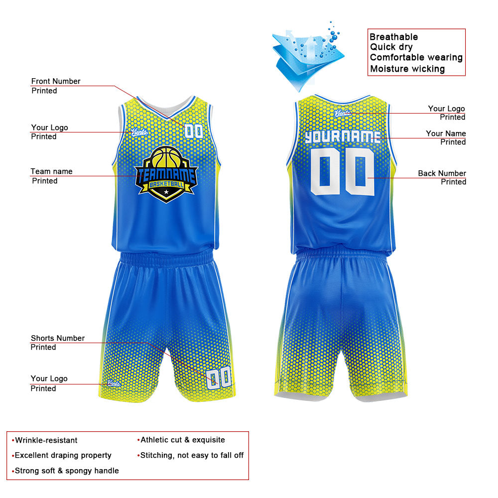 Gradient Yellow Blue - Customized Basketball Jersey Design-XTeamwear