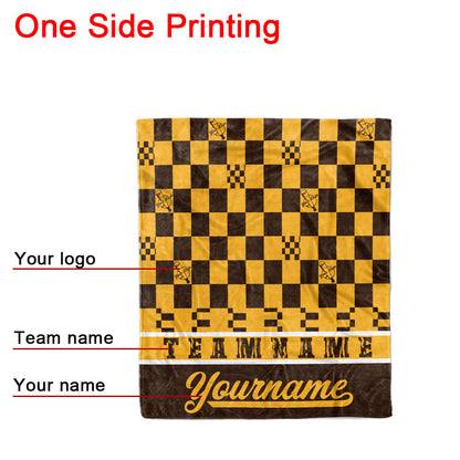 custom ultra-soft micro fleece blanket brown-yellow