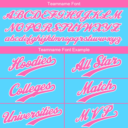 Custom Sweatshirt Hoodie For Men Women Girl Boy Print Your Logo Name Number Pink-Light Blue