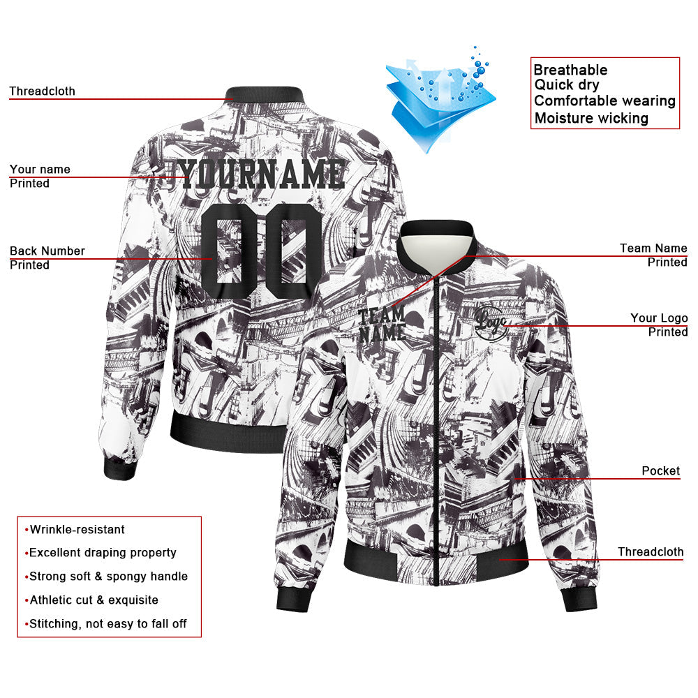 Custom Long Sleeve Windbreaker Jackets Uniform Printed Your Logo Name Number Architecture