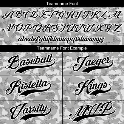 custom full print design authentic gray camouflage baseball jersey