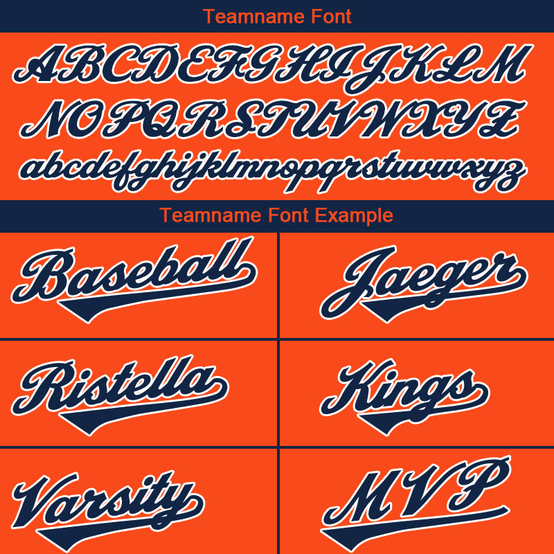 customized authentic baseball jersey orange navy-white mesh