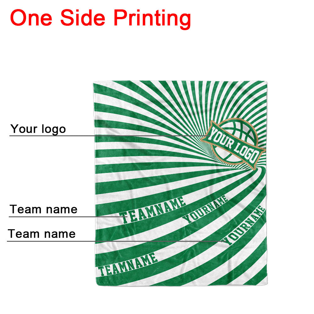 custom ultra-soft micro fleece blanket green-white