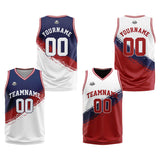 Custom Reversible Basketball Suit for Adults and Kids Personalized Jersey Navy-Red-White