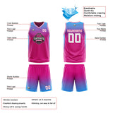 Custom Reversible Basketball Suit for Adults and Kids Personalized Jersey Hot Pink-Blue
