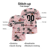 Custom Full Print Design Baseball Jersey pink