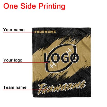 custom ultra-soft micro fleece blanket black-gold