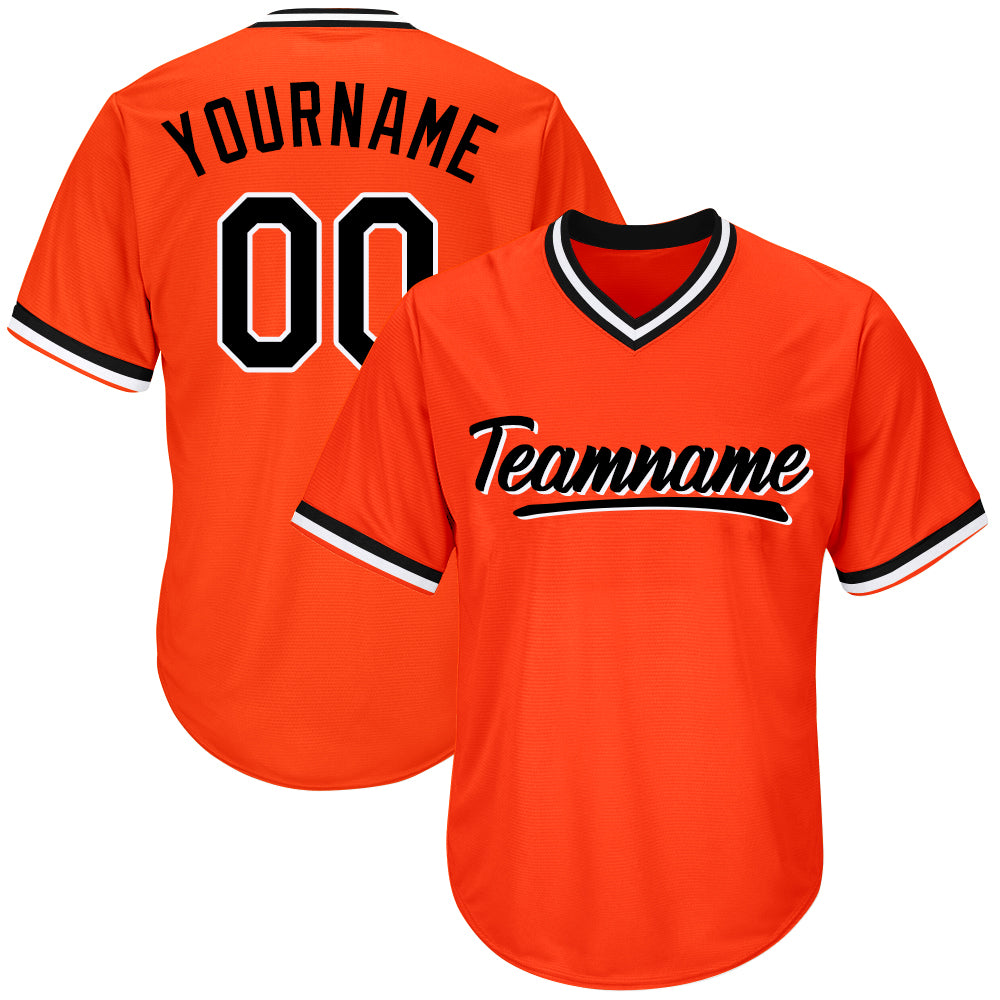custom baseball jersey shirt orange-black-white default title