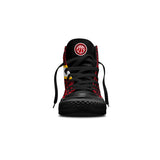 custom high top baketball canvas shoes red-black