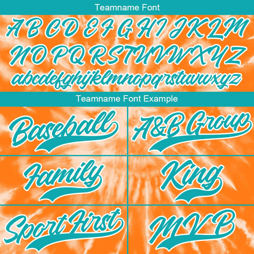 Custom Full Print Design Baseball Jersey orange tie-dyed