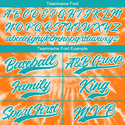 Custom Full Print Design Baseball Jersey orange tie-dyed