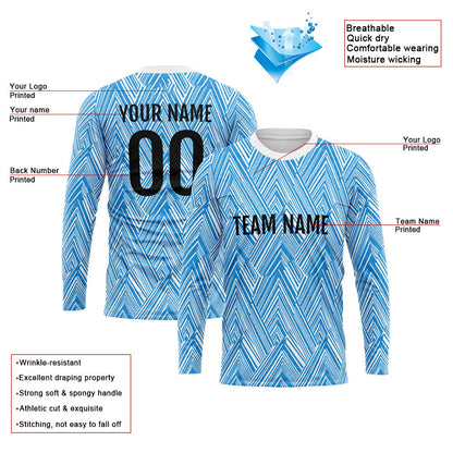 Custom Basketball Soccer Football Shooting Long T-Shirt for Adults and Kids White-Blue