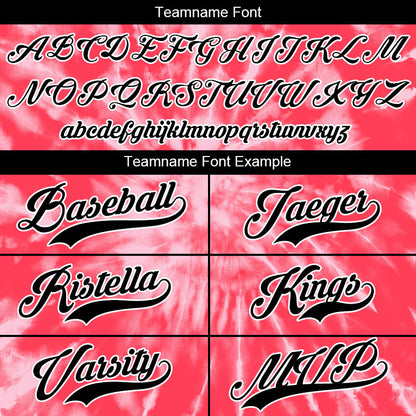 custom full print design authentic red tie-dyed baseball jersey