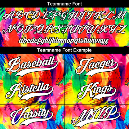 custom full print design authentic colorful feather baseball jersey