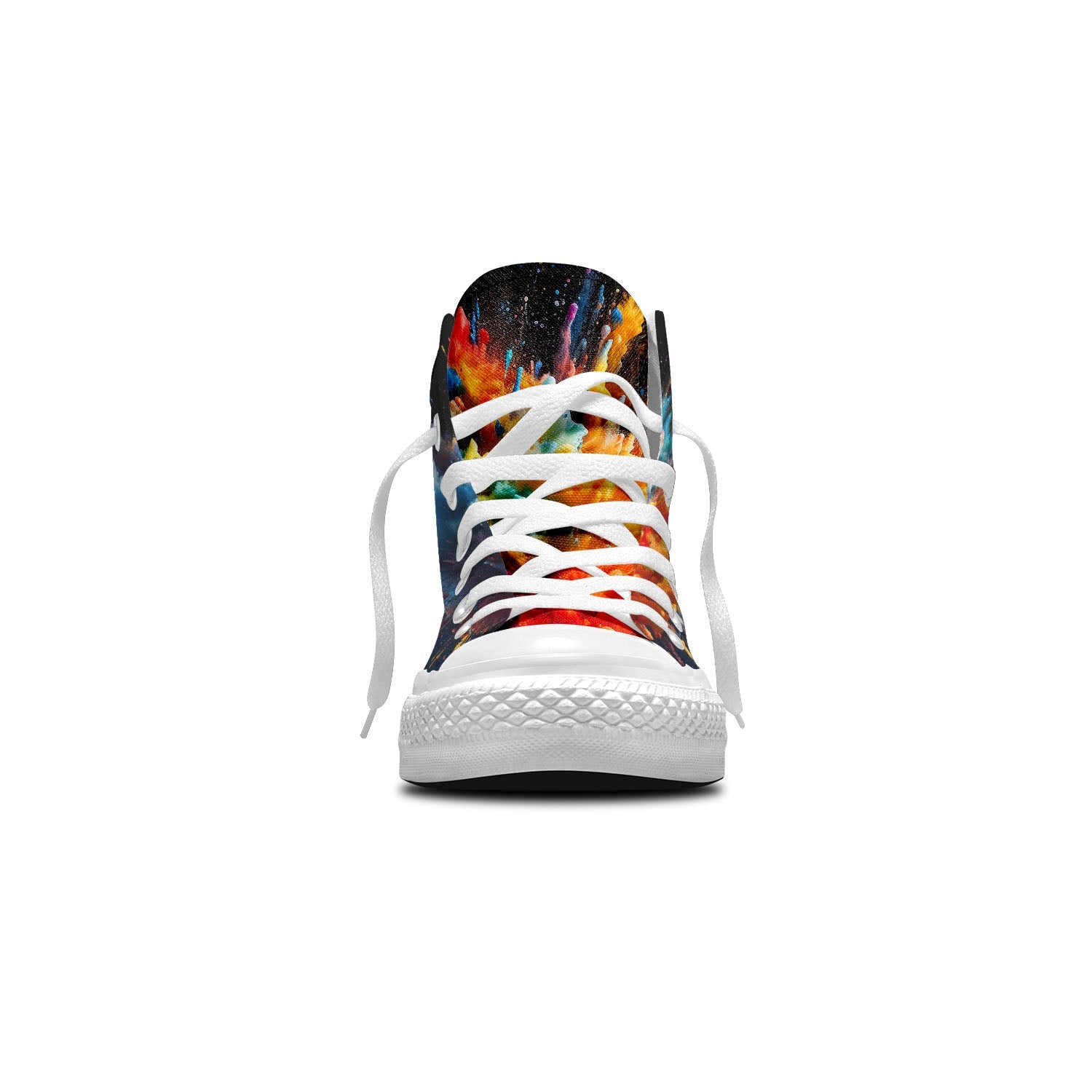 Fireworks Frenzy: Unisex Mid-Top Canvas Shoes - Step into a Burst of Color with Splash Paint Style Fireworks Prints for Men and Women