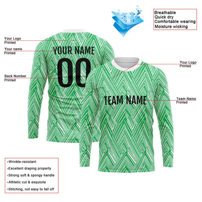 Custom Basketball Soccer Football Shooting Long T-Shirt for Adults and Kids White-Green