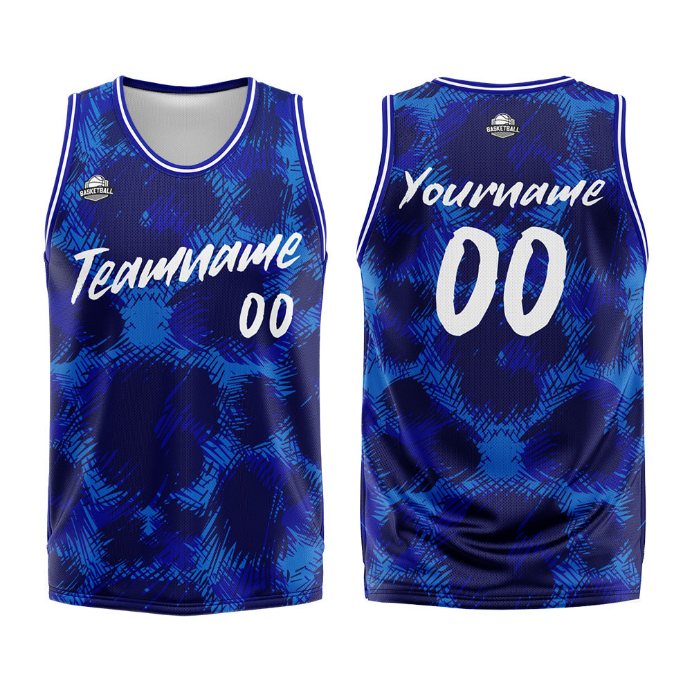 Custom Basketball Jersey Uniform Suit Printed Your Logo Name Number Leopard Print&Royal