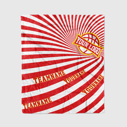 custom ultra-soft micro fleece blanket red-white