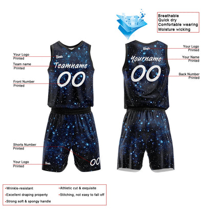 custom starry sky basketball suit for adults and kids  personalized jersey