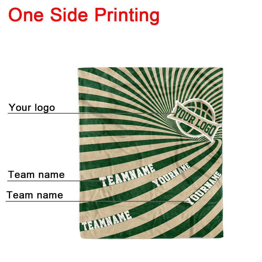 custom ultra-soft micro fleece blanket green-cream