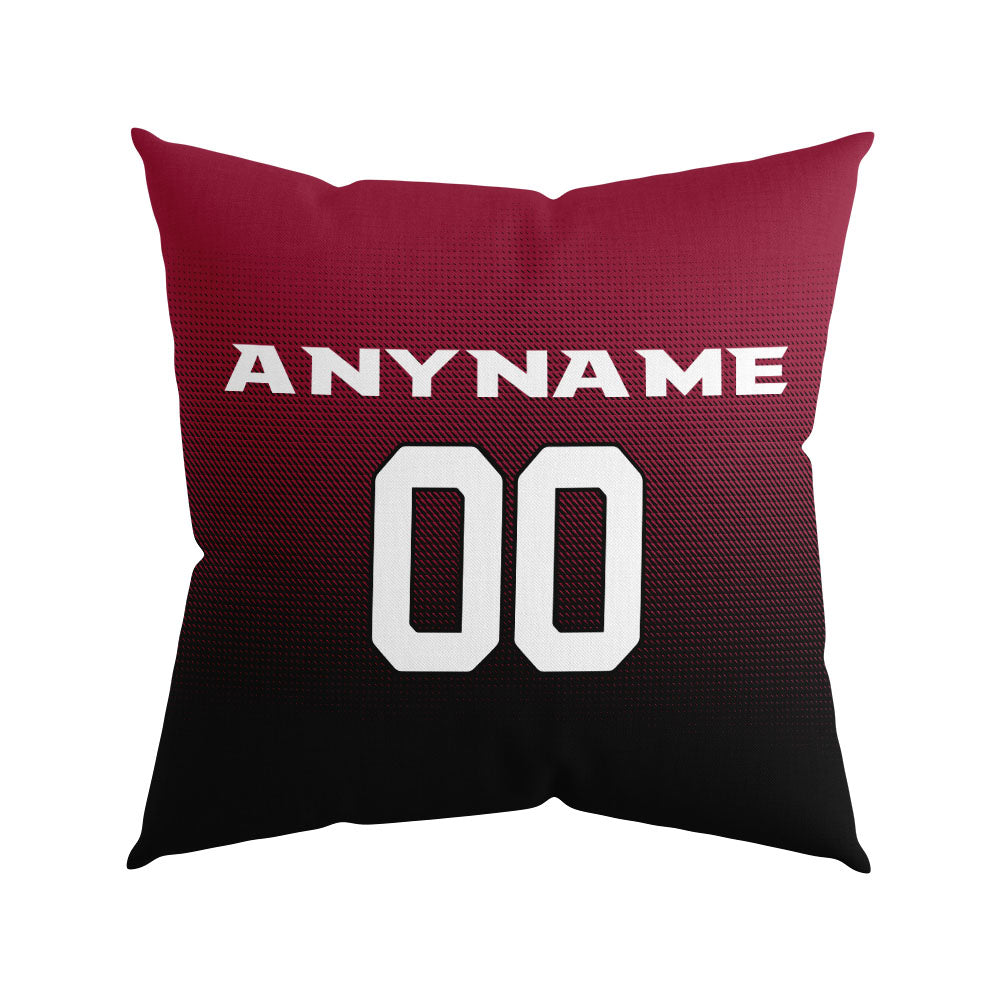 Custom Football Throw Pillow for Men Women Boy Gift Printed Your Personalized Name Number Red&Black&White