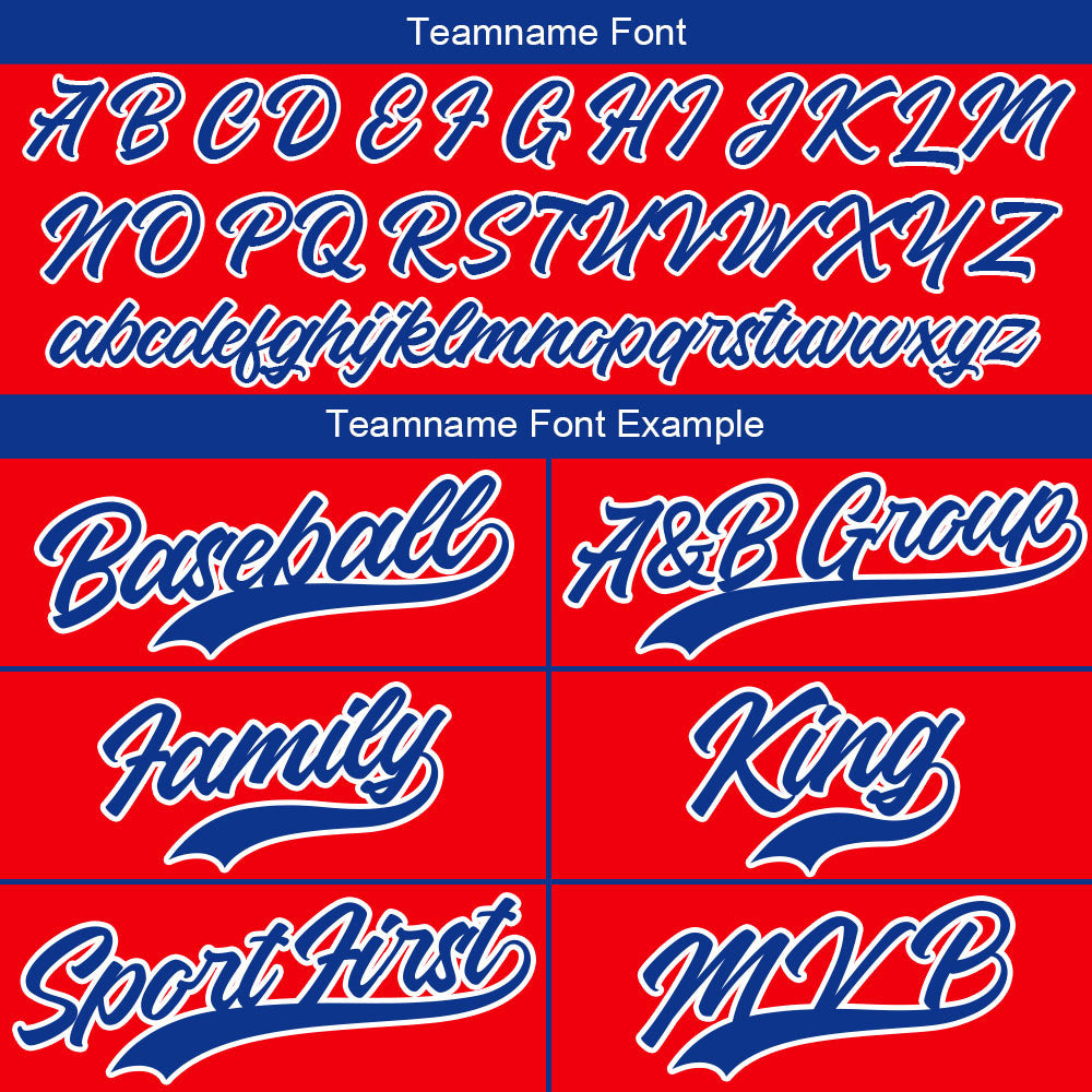 Custom Full Print Design Baseball Jersey red-blue-white