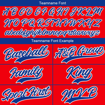 Custom Full Print Design Baseball Jersey red-blue-white