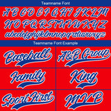 Custom Full Print Design Baseball Jersey red-blue-white