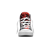 Crimson Shadows: Embrace the Dark Elegance of Red Roses in Our Mid-Top Canvas Shoes