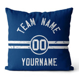 Custom Football Throw Pillow for Men Women Boy Gift Printed Your Personalized Name Number Blue & White