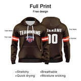 Custom Sweatshirt Hoodie For Men Women Girl Boy Print Your Logo Name Number Brown&White&Orange