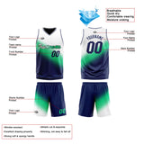 Custom Reversible Basketball Suit for Adults and Kids Personalized Jersey White-Green-Navy