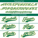 custom full print design authentic white-green-yellow baseball jersey
