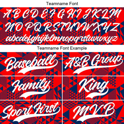 Custom Full Print Design Baseball Jersey red
