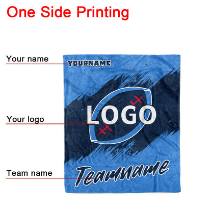 custom ultra-soft micro fleece blanket powder blue-navy