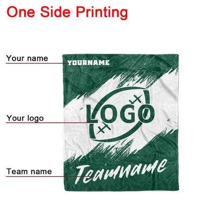 custom ultra-soft micro fleece blanket green-white