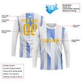 Custom Basketball Soccer Football Shooting Long T-Shirt for Adults and Kids White-Blue