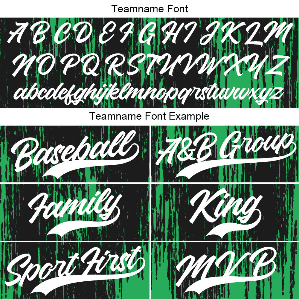 Custom Full Print Design Baseball Jersey green-black