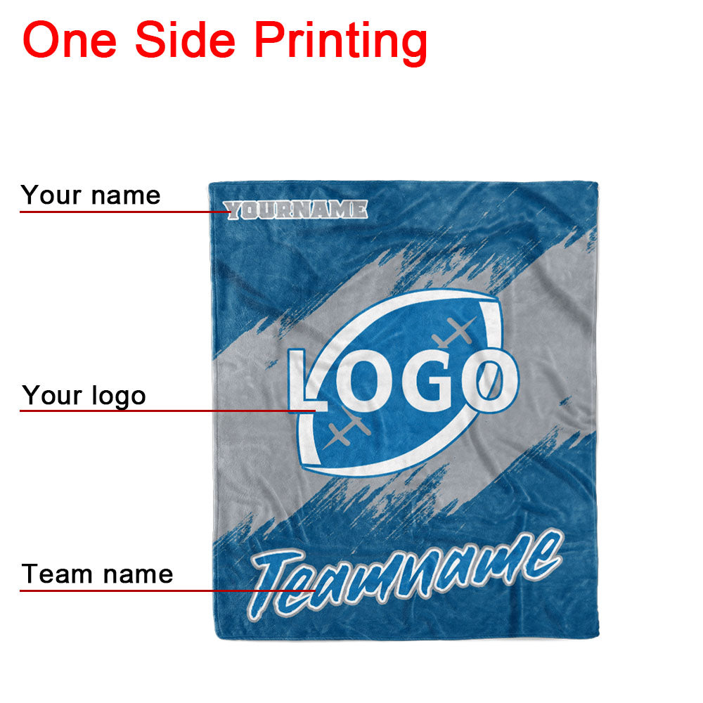 custom ultra-soft micro fleece blanket blue-gray