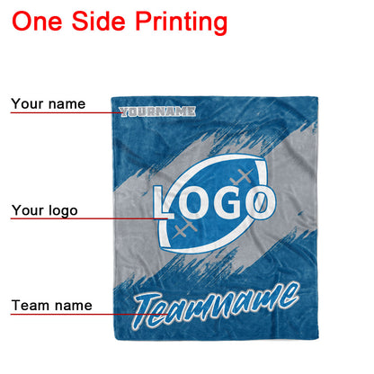 custom ultra-soft micro fleece blanket blue-gray