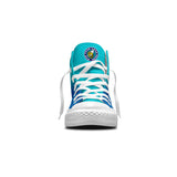 custom high top basketball canvas shoes blue-aqua