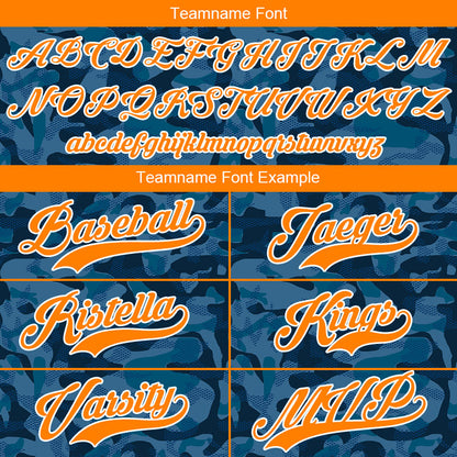 custom full print design authentic blue camouflage baseball jersey