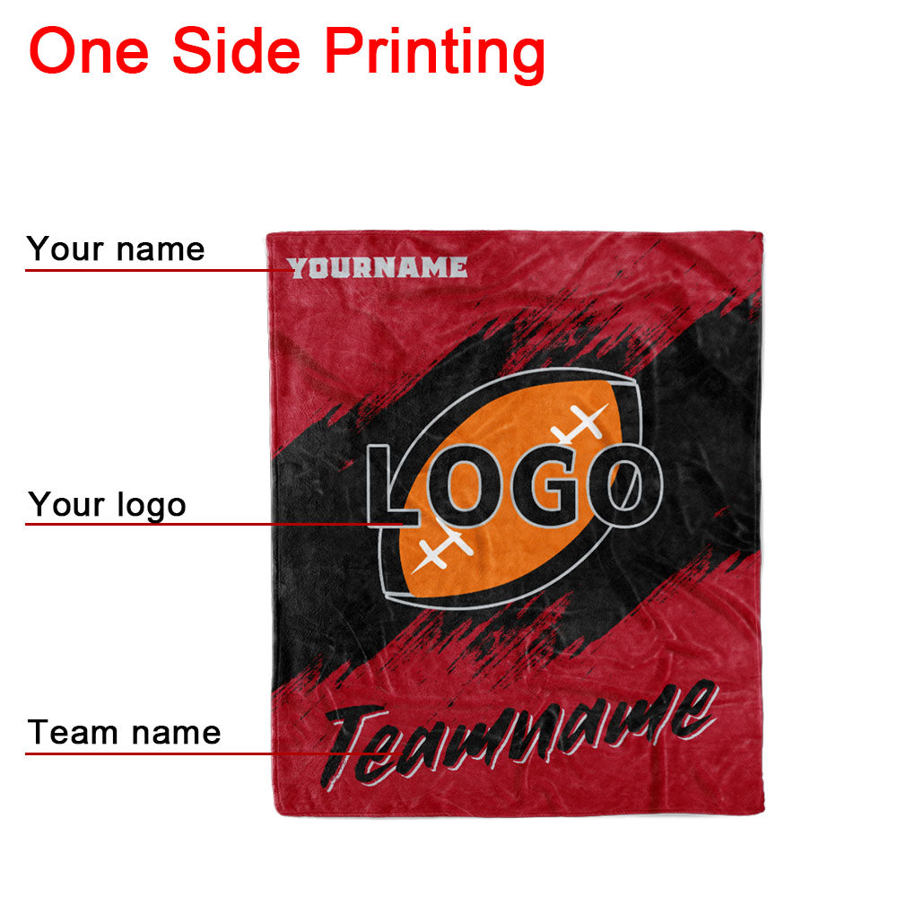 custom ultra-soft micro fleece blanket red-black