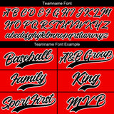Custom Full Print Design Baseball Jersey black-red