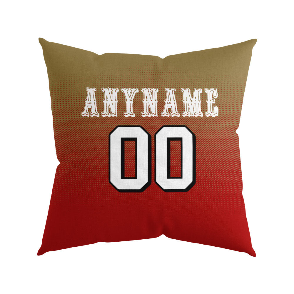 Custom Football Throw Pillow for Men Women Boy Gift Printed Your Personalized Name Number Red&Gold&White