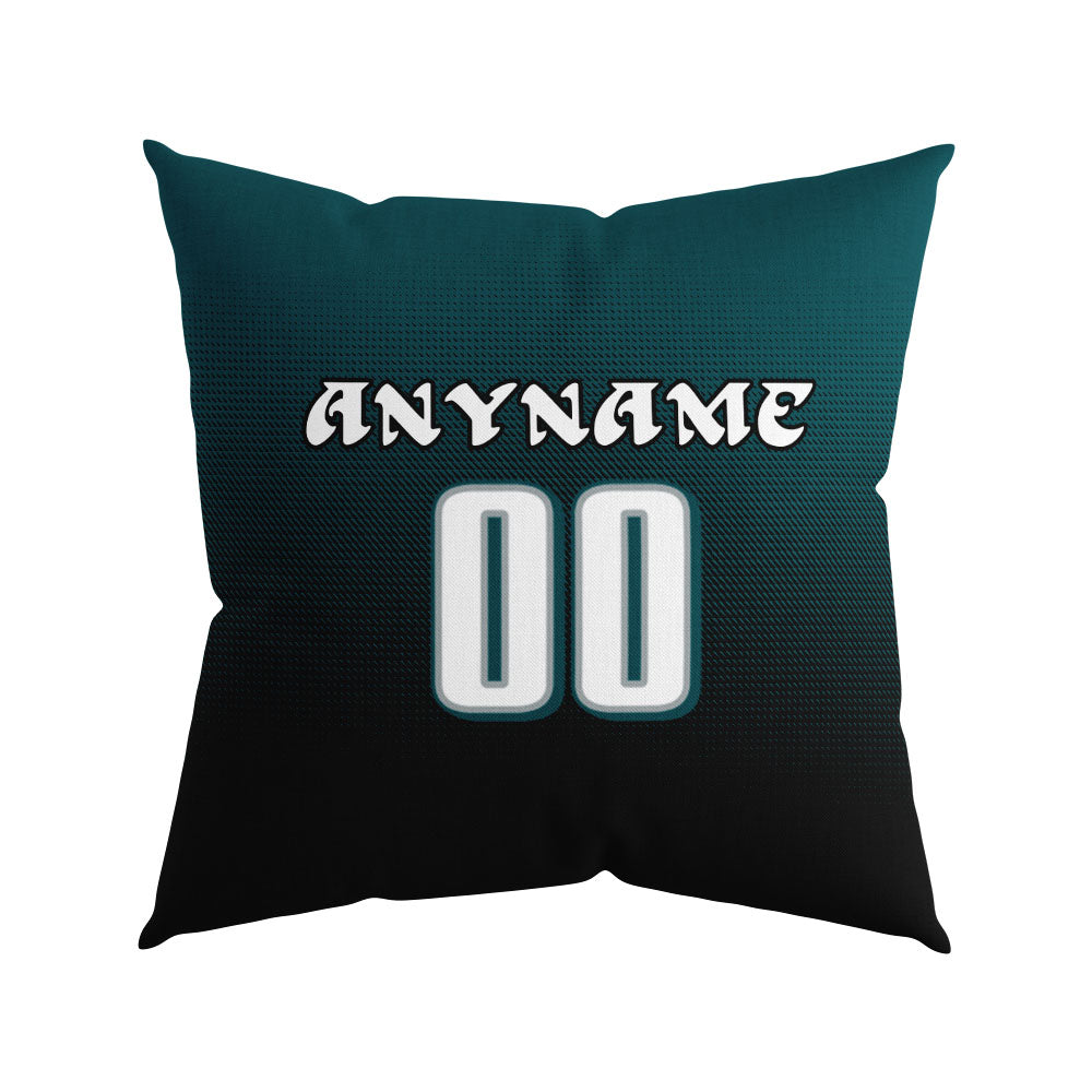 Custom Football Throw Pillow for Men Women Boy Gift Printed Your Personalized Name Number Midnight Green&Black&White